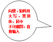 椭圆形标注:向量、矩阵用大写、黑斜体,居中不可截图,直接输入